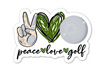 Peace Love Golf Sticker in Pink, Gold, or Green