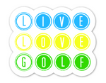 Live Love Golf sticker Multiple Colors