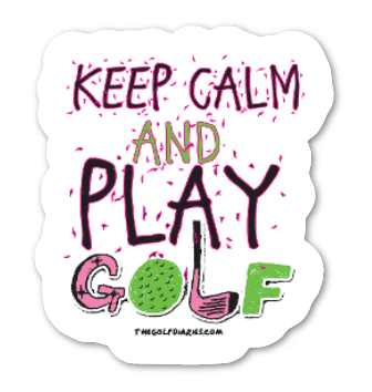 Keep Calm and Play Golf sticker in Pink - Small