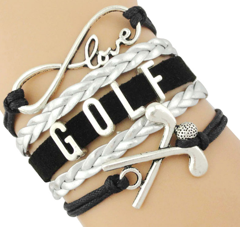 Infinity Golf Love Bracelet in Black & Silver
